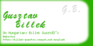 gusztav billek business card